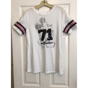 WALT DISNEY WORLD MICKEY MOUSE #71 S/S SEQUINED T-SHIRT SIZE L